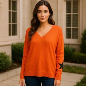 Pure Amici Sweater NWT 100% Pure Linen Lightweight Orange Pullover Top XL